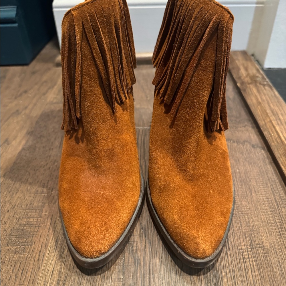Jessica Simpson Rust Fringe Boots